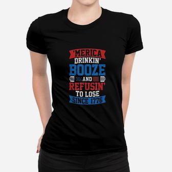Funny American Murica Beer Drinking For 4Th Of July Women T-shirt | Crazezy