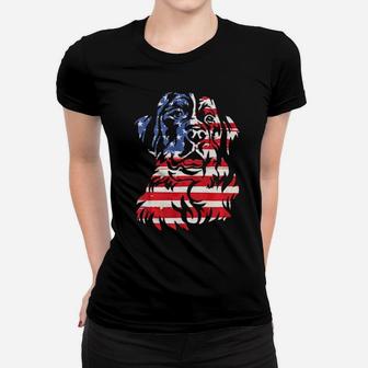 Funny Bernese Mountain Dog American Flag 4Th Of July Women T-shirt - Monsterry