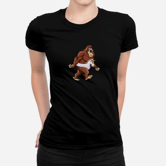 Funny Bigfoot With A Rainbow Unicorn Float Women T-shirt - Thegiftio UK