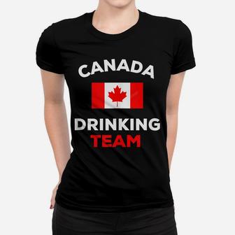 Funny Canada Drinking Team Drunk Beer Canadian Flag Party Women T-shirt | Crazezy
