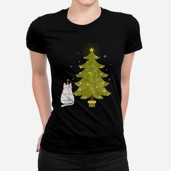 Funny Cat Christmas Tree Cat Santa Xmas Boys Girls Women T-shirt | Crazezy DE