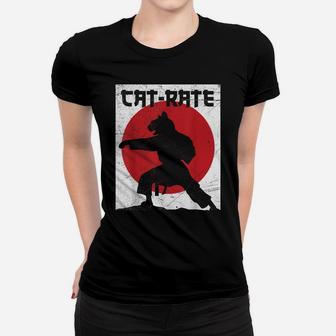 Funny Cat-Rate Cat Karate Gift For Martial Arts Kitty Lovers Women T-shirt | Crazezy
