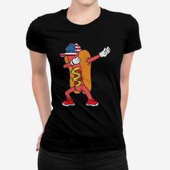 Funny Dabbing Hot Dog Day Gift For Hot Dogs Lovers American Women T-shirt | Crazezy CA
