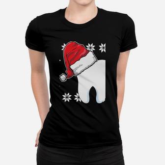 Funny Dentist Xmas Tooth Dental Assistant Ugly Christmas Sweatshirt Women T-shirt | Crazezy AU