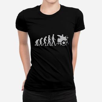 Funny Drums Humor Gift Idea Drummer Evolution Women T-shirt | Crazezy