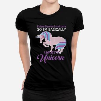Funny Ehlers-Danlos Syndrome Awareness Unicorn Lover Humor Women T-shirt | Crazezy