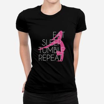Funny Gymnast Gift Eat Sleep Tumble Repeat Gymnastics Women T-shirt | Crazezy