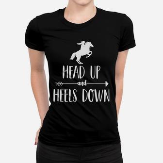 Funny Heels Down Horseback Horse Riding Gift Girl Women Kids Women T-shirt | Crazezy