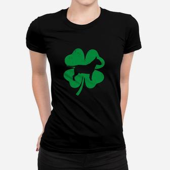 Funny Irish Shamrock Leaf Bull Terrier Dog St Patrick's Day Women T-shirt - Monsterry