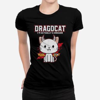 Funny Japanese Monster Dragon Cat Gift Design Women T-shirt | Crazezy UK