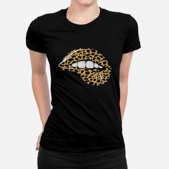 Funny Leopard Lips Cool Women Mouth Cheetah Lipstick Gift Women T-shirt | Crazezy