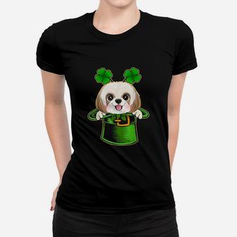 Funny Leprechaun Hat Shih Tzu Dog Women T-shirt | Crazezy CA