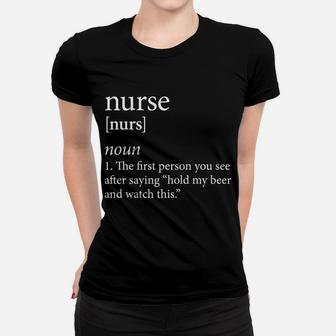 Funny Nurse Definition Noun Typography Artwork Design Women T-shirt | Crazezy UK