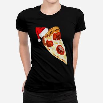 Funny Pizza Lover Santa Hat Christmas Pajama Pepperoni Gift Women T-shirt | Crazezy UK