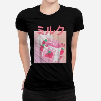 Funny Retro 90S Japanese Kawaii Strawberry Milk Shake-Carton Women T-shirt | Crazezy CA