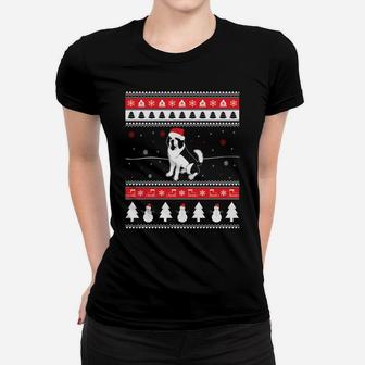 Funny Saint Bernard Ugly Christmas Sweatshirt Women T-shirt | Crazezy