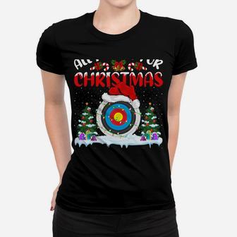 Funny Santa Hat All I Want For Christmas Is A Archery Women T-shirt | Crazezy AU