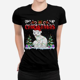 Funny Santa Hat All I Want For Christmas Is A Arctic Fox Women T-shirt | Crazezy AU