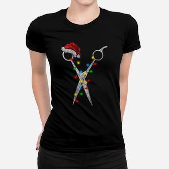 Funny Scissor Hairstylist Santa Christmas Hair Stylist Xmas Sweatshirt Women T-shirt | Crazezy AU