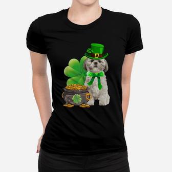 Funny Shih Tzu Dog Shamrock Irish Saint St Patrick Day Women T-shirt | Crazezy DE