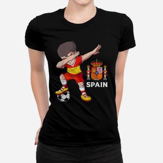Funny Spain Soccer Dabbing Football Women T-shirt | Crazezy