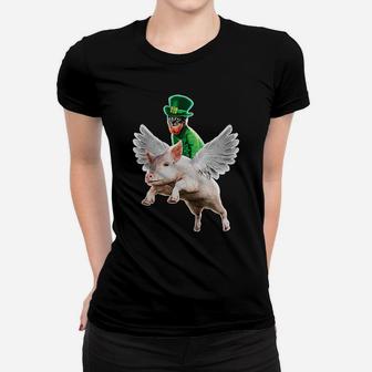 Funny St Patricks Day Flying Pig Leprechaun Ca Women T-shirt - Thegiftio UK