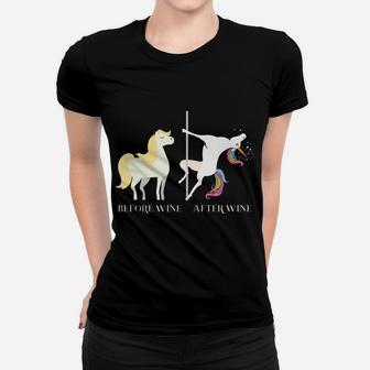Funny Unicorn Before Wine After Wine Gift 2019 Women T-shirt - Thegiftio UK