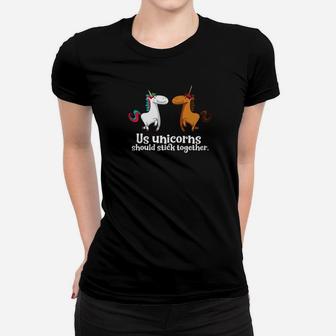 Funny Unicorn Horse Unicorns Stick Together Women T-shirt - Thegiftio UK