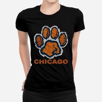Funny Vintage Foot Paw Bear Orange Chicago Gifts Women T-shirt | Crazezy