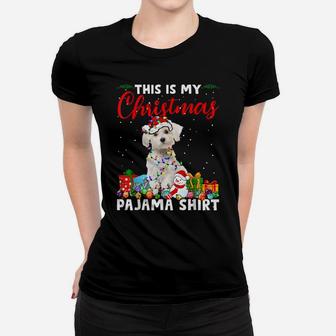 Funny Xmas This Is My Christmas Maltese Dog Pajama Women T-shirt | Crazezy