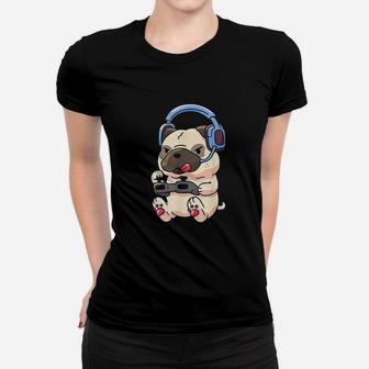 Gamer Pug Gaming Pugs Video Game Gift Women T-shirt | Crazezy UK