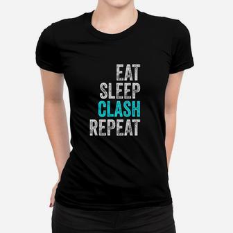 Gaming Clan Eat Sleep Clash Repeat Clans Vintage Women T-shirt | Crazezy