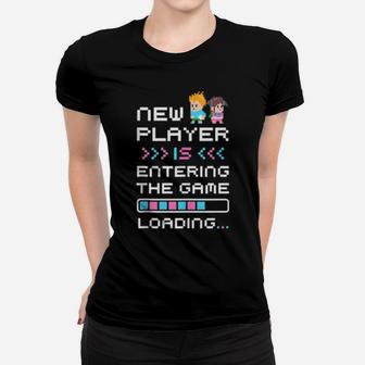Gaming Pregnancy Announcement Gamer New Baby Announcement Women T-shirt - Monsterry