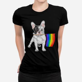 Gay Lesbian Lgbt Pride Flag French Bulldog Women T-shirt - Monsterry