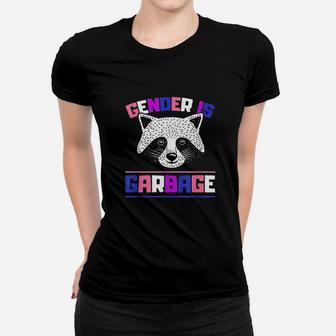 Gender Is Garbage Raccoon Genderfluid Pride Flag Gift Women T-shirt | Crazezy UK