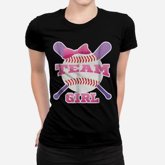 Gender Reveal Party | Team Girl, Pink Baseball T Shirt Women T-shirt | Crazezy CA