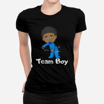 Gender Reveal Party Team Boy Cute Flossing Black Baby Floss Women T-shirt | Crazezy