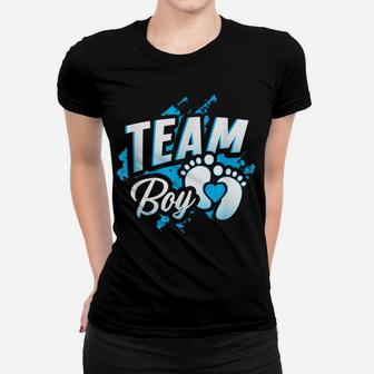 Gender Reveal Team Boy Baby Shower Party Gift Pink Blue Day Women T-shirt | Crazezy