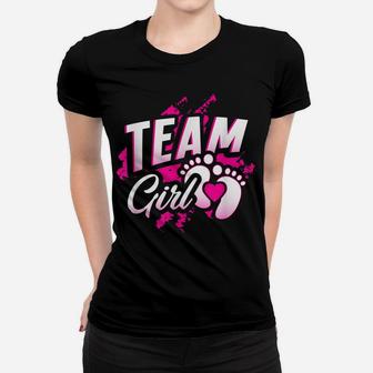Gender Reveal Team Girl Baby Shower Party Gift Pink Blue Women T-shirt | Crazezy