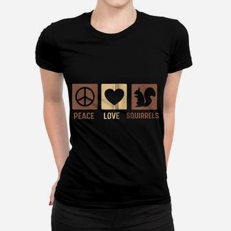 Gift For Squirrel Lovers - Peace Love Squirrels Zip Hoodie Women T-shirt | Crazezy