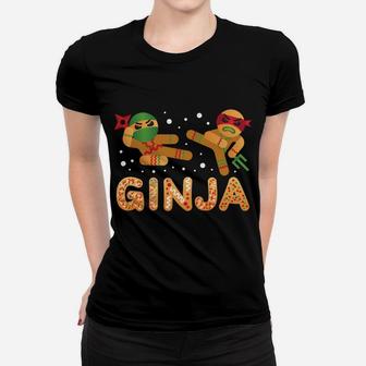 Ginja Gingerbread Man Ninja Funny Christmas Text Design Sweatshirt Women T-shirt | Crazezy