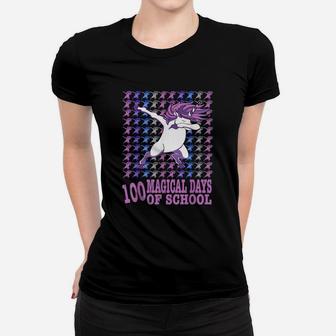 Girls 100 Magical Days Of School Dabbing Unicorns Women T-shirt - Seseable