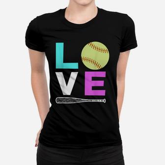 Girls Love Softball Best Fun Birthday Players Lovers Women T-shirt | Crazezy UK