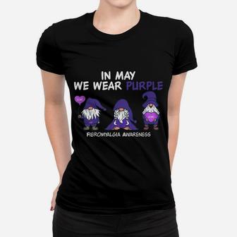 Gnome Fibromyalgia Awareness Fibro-In May We Wear Purple Women T-shirt | Crazezy DE