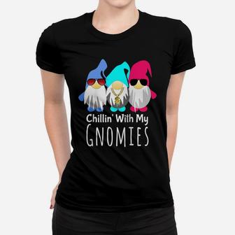 Gnome Shirt Chillin With My Gnomies Mythical Gnome Gift Raglan Baseball Tee Women T-shirt | Crazezy UK