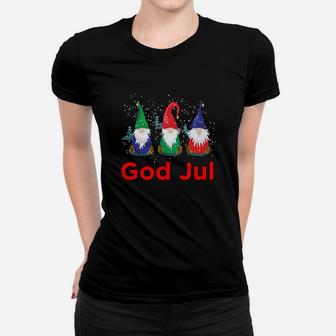 God Jul Tomte Nisse Gnome Svensk Norsk Scandinavian Women T-shirt | Crazezy