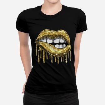 Golden Lip Women T-shirt | Crazezy