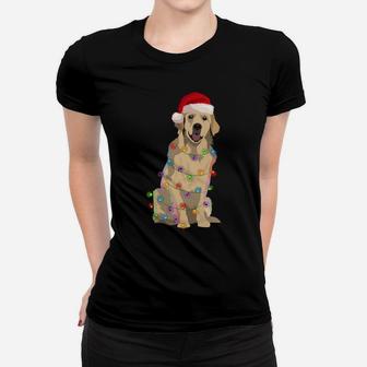 Golden Retriever Christmas Lights Xmas Dog Lover Sweatshirt Women T-shirt | Crazezy