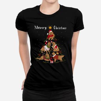 Golden Retriever Christmas Tree Xmas Dog Lover Women T-shirt | Crazezy