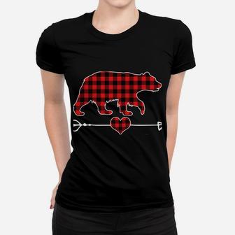 Grammie Bear Christmas Pajama Red Plaid Buffalo Family Gift Women T-shirt | Crazezy CA
